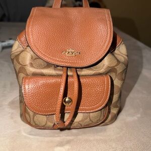 Coach Tan and Brown Women's Backpack